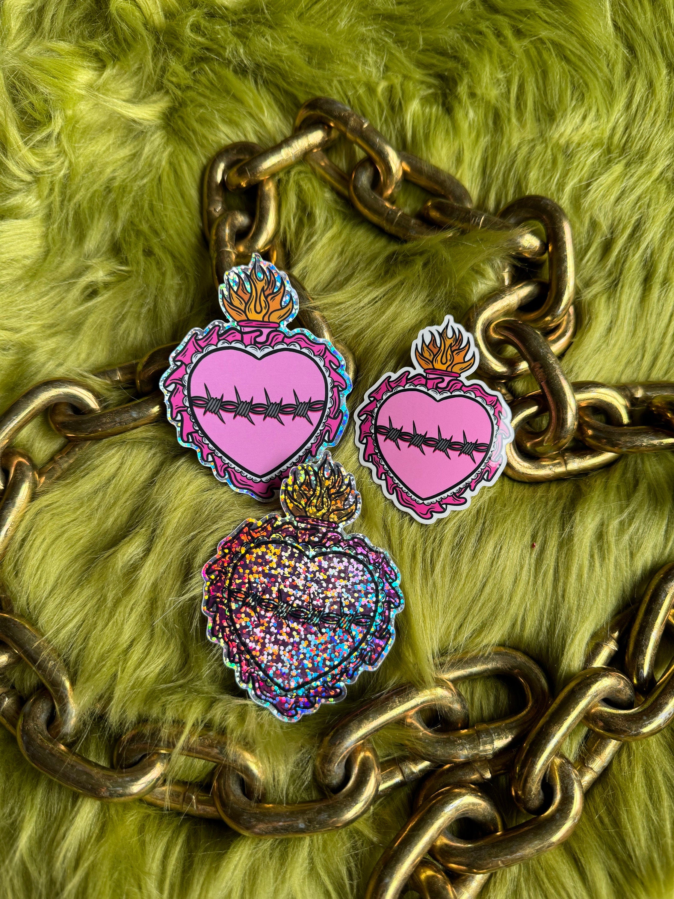 Sacred Barbwire Heart Tattoo Flash Sticker