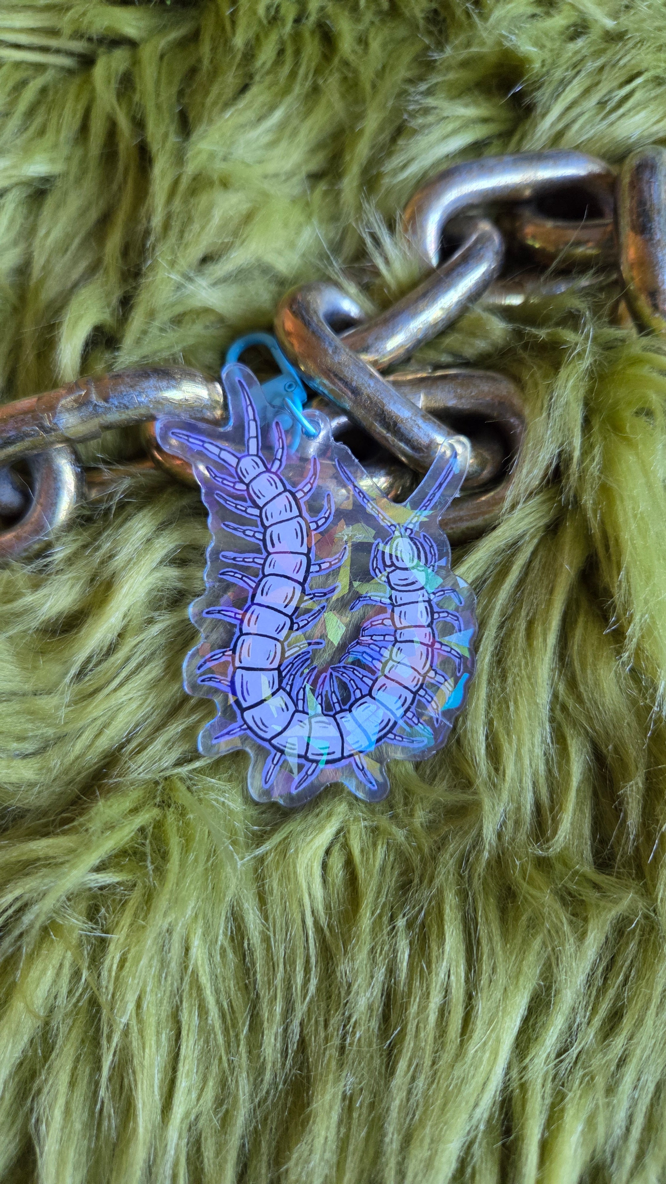 Centipede Creepy Krawlie Keychain