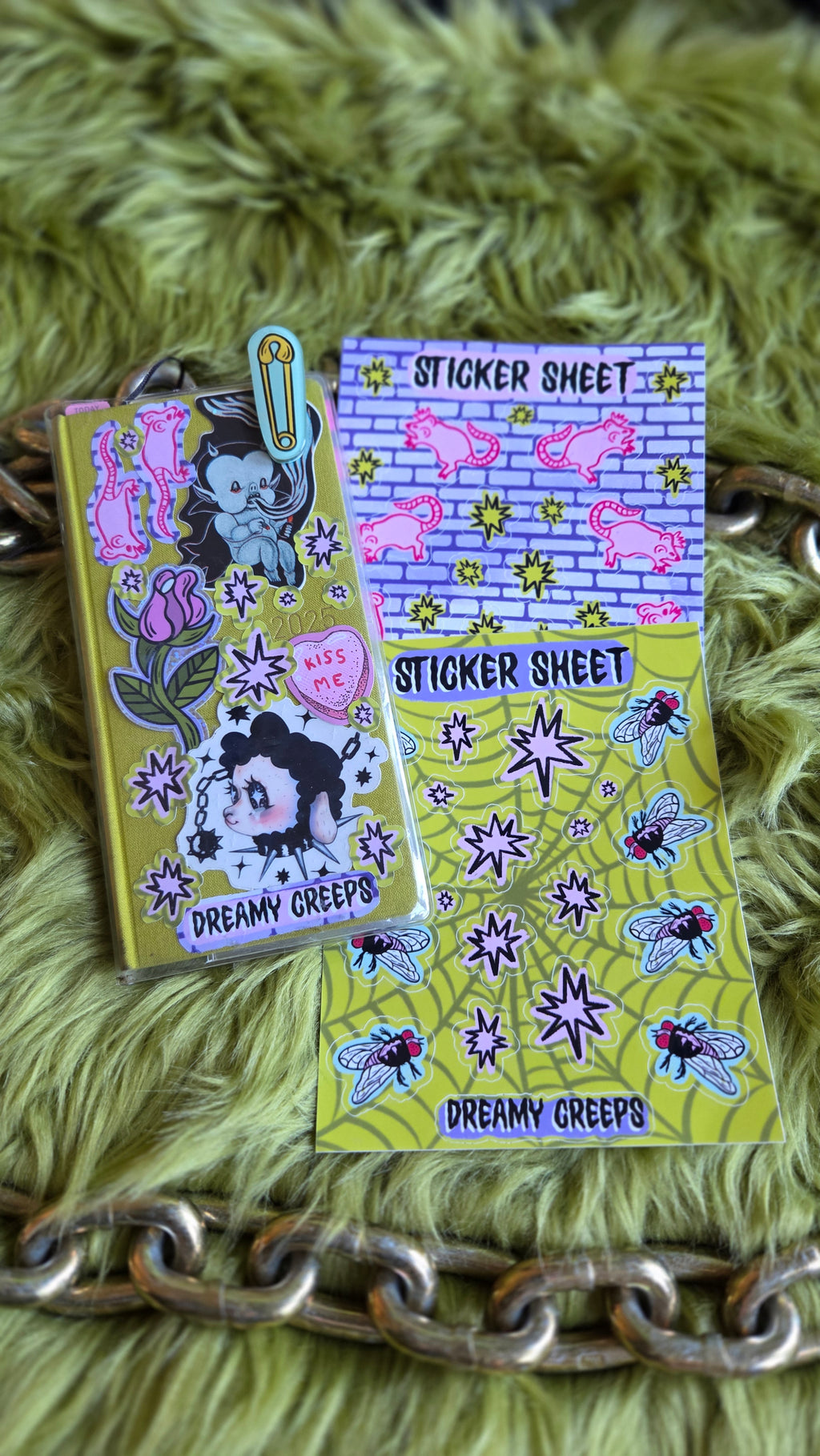 Fly, Rat Girl, and Stars Hobonichi Sticker Sheet