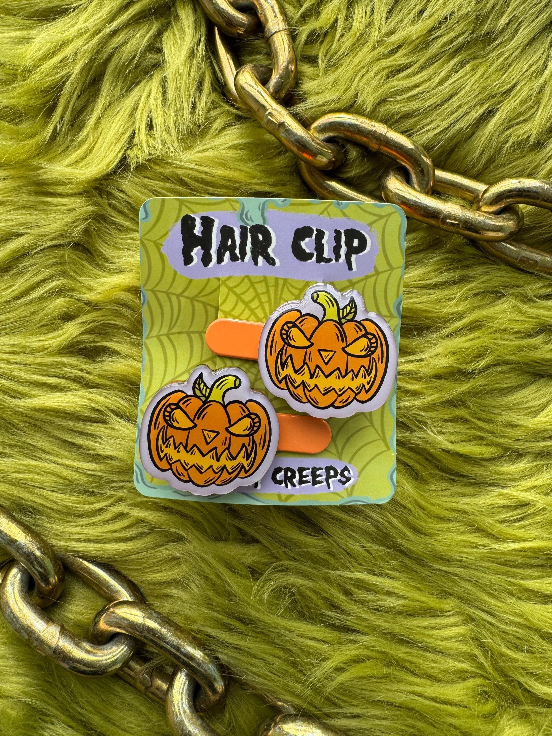pumpkin hair clip