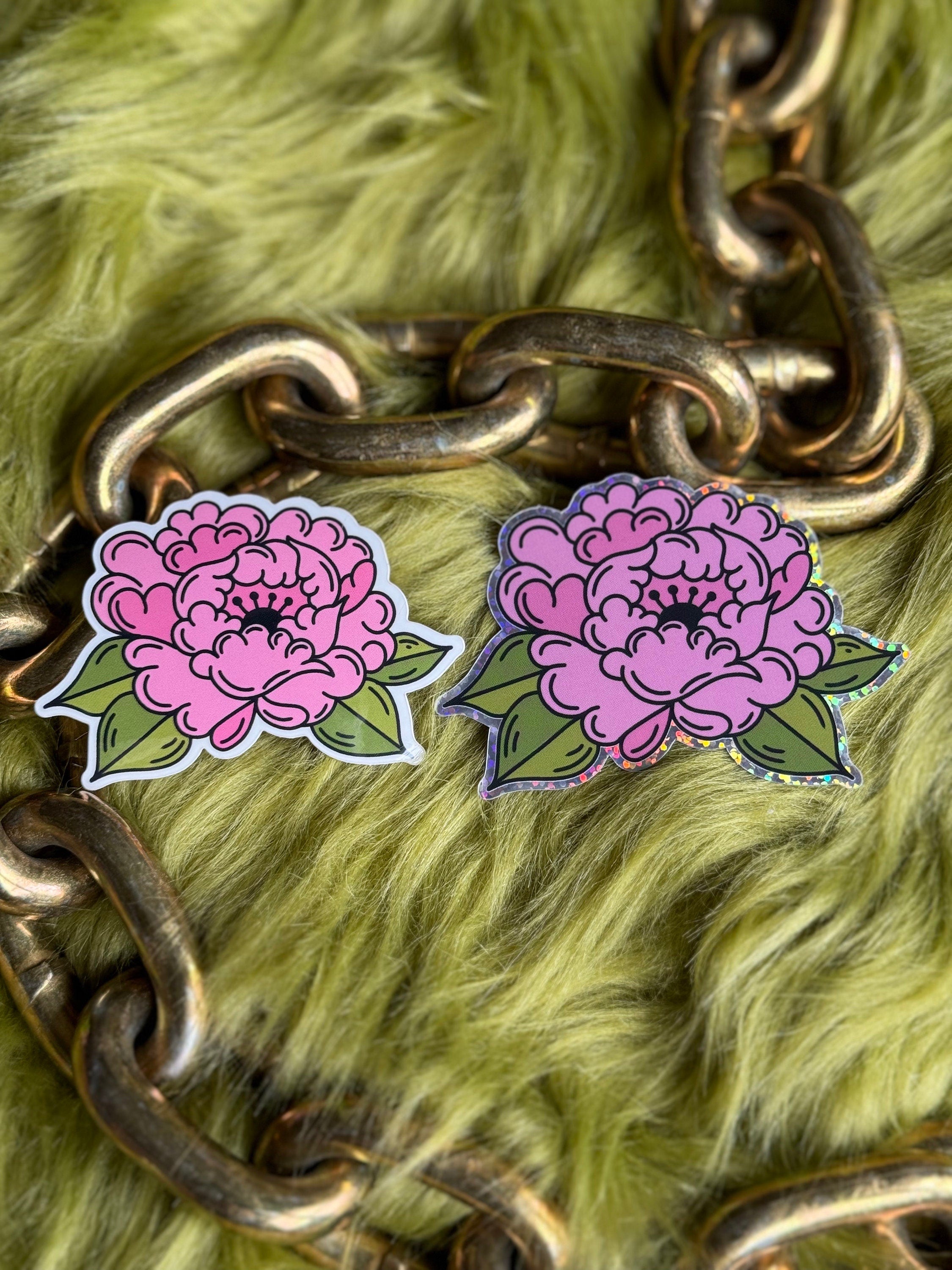 Peonie Tattoo Flash Sticker