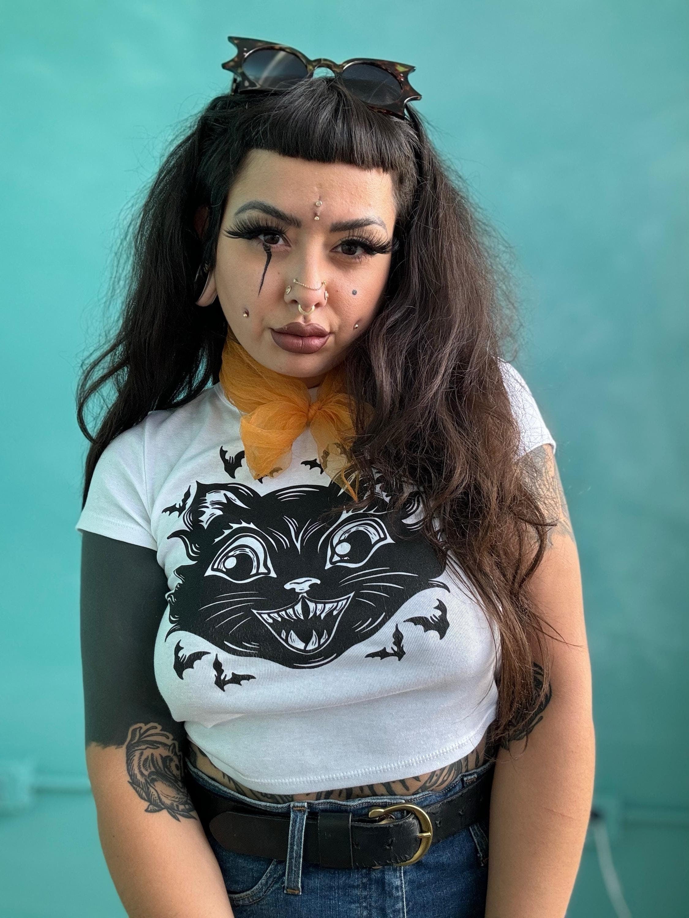 Black Cat Adult Baby Tee