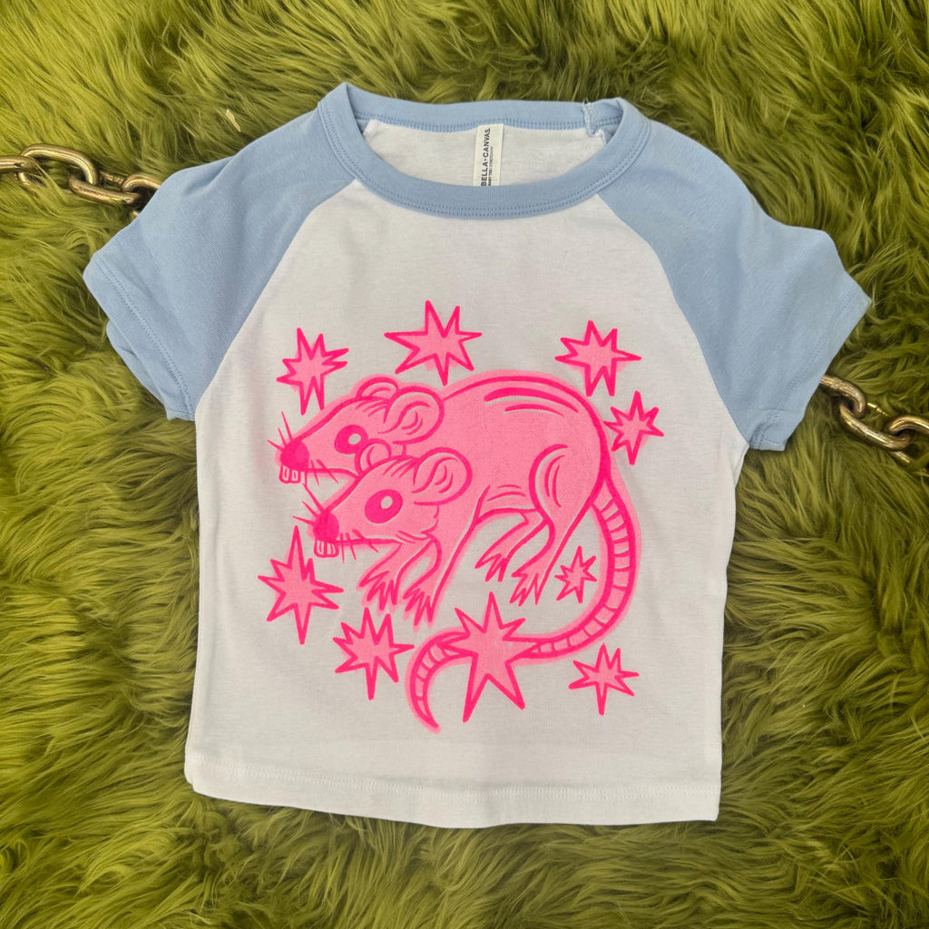 Ready to Ship Two Headed Rat Girl Adult Baby Tee (Copy)