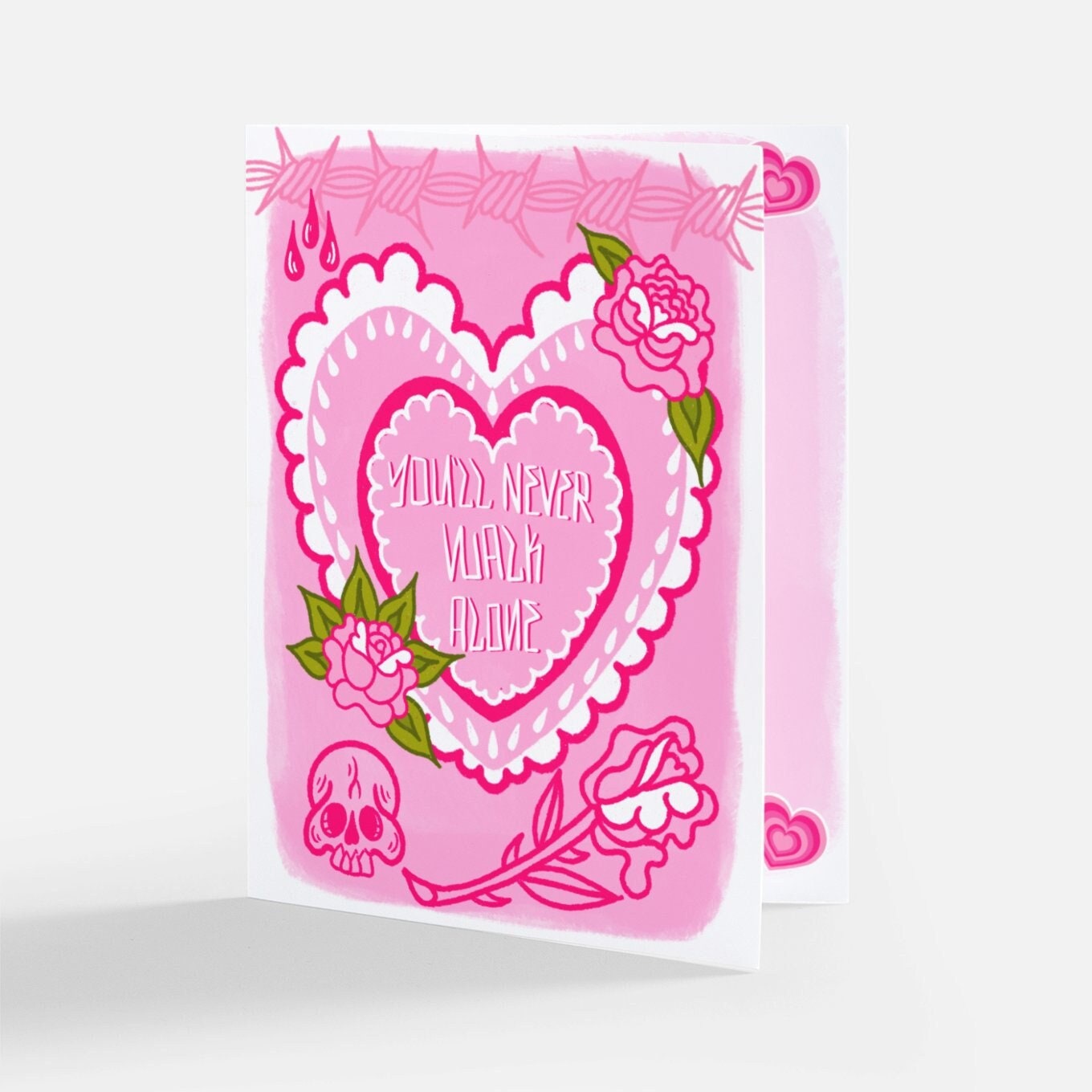 You'll Never Walk Alone Horror / Punk Valentine Card for Friend or Lover