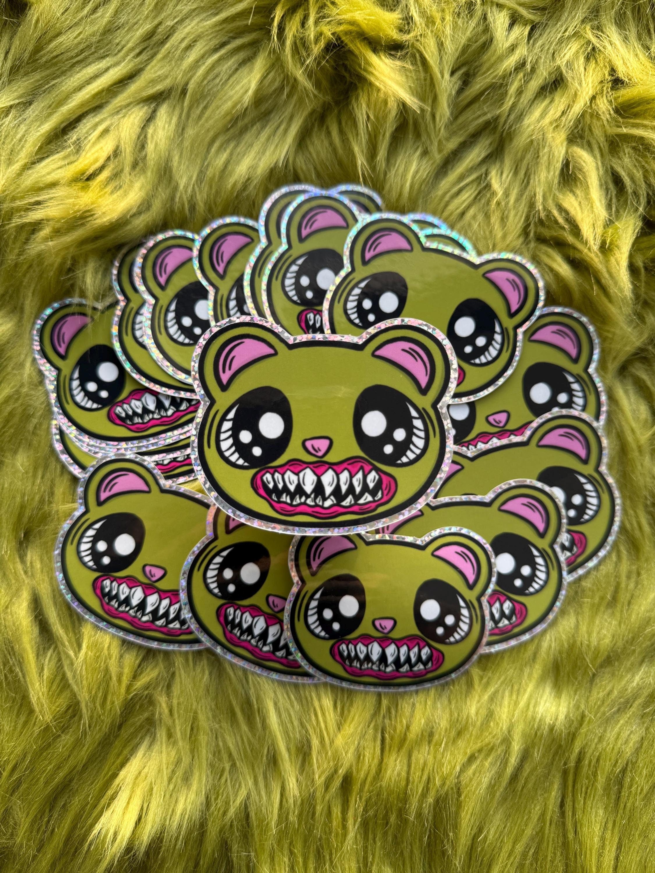 Sugartooth Bear Glitter Sticker