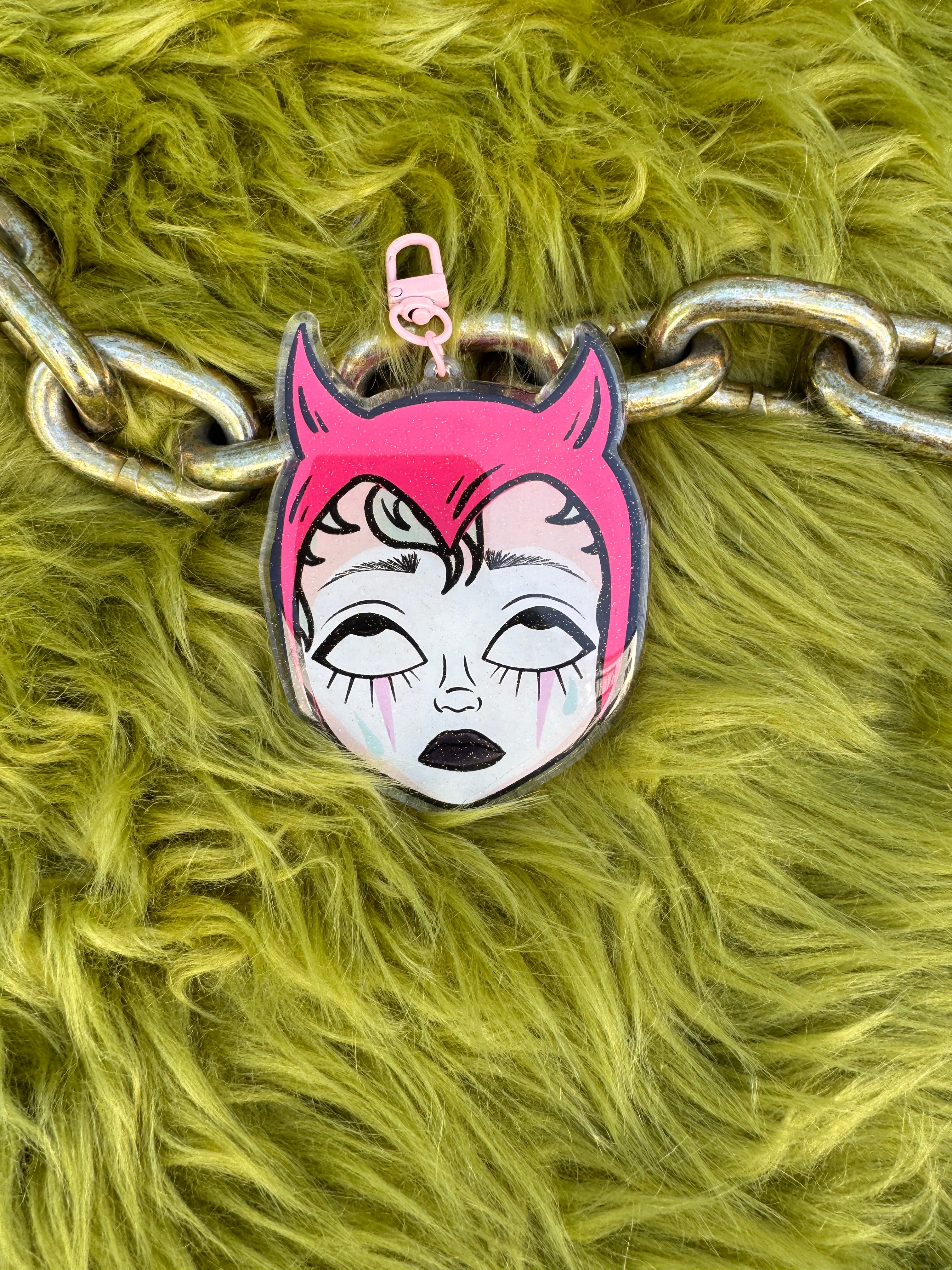 Clown Pink Devil Hood Keychain