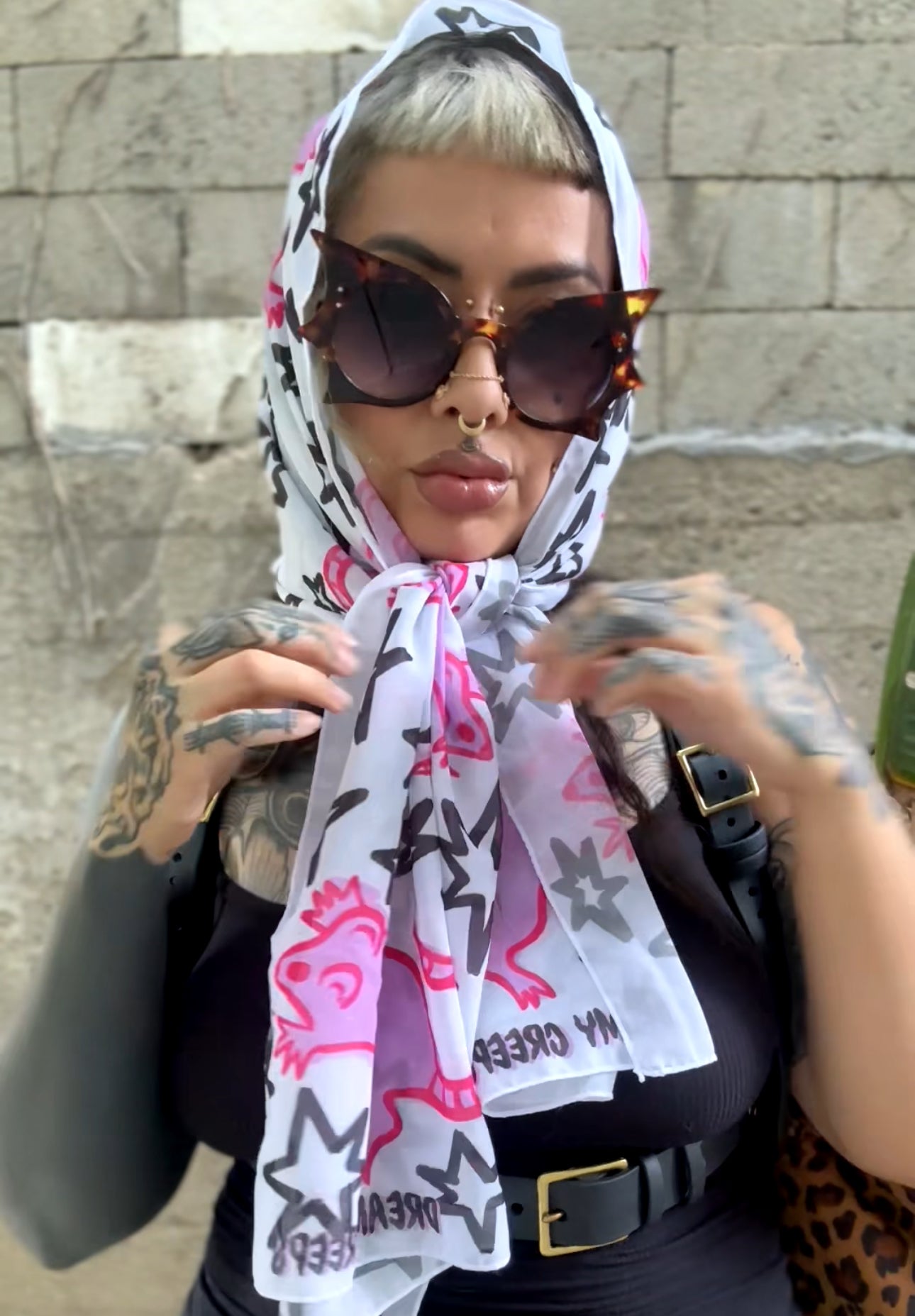 Rats & Lucky Stars Chiffon Scarf