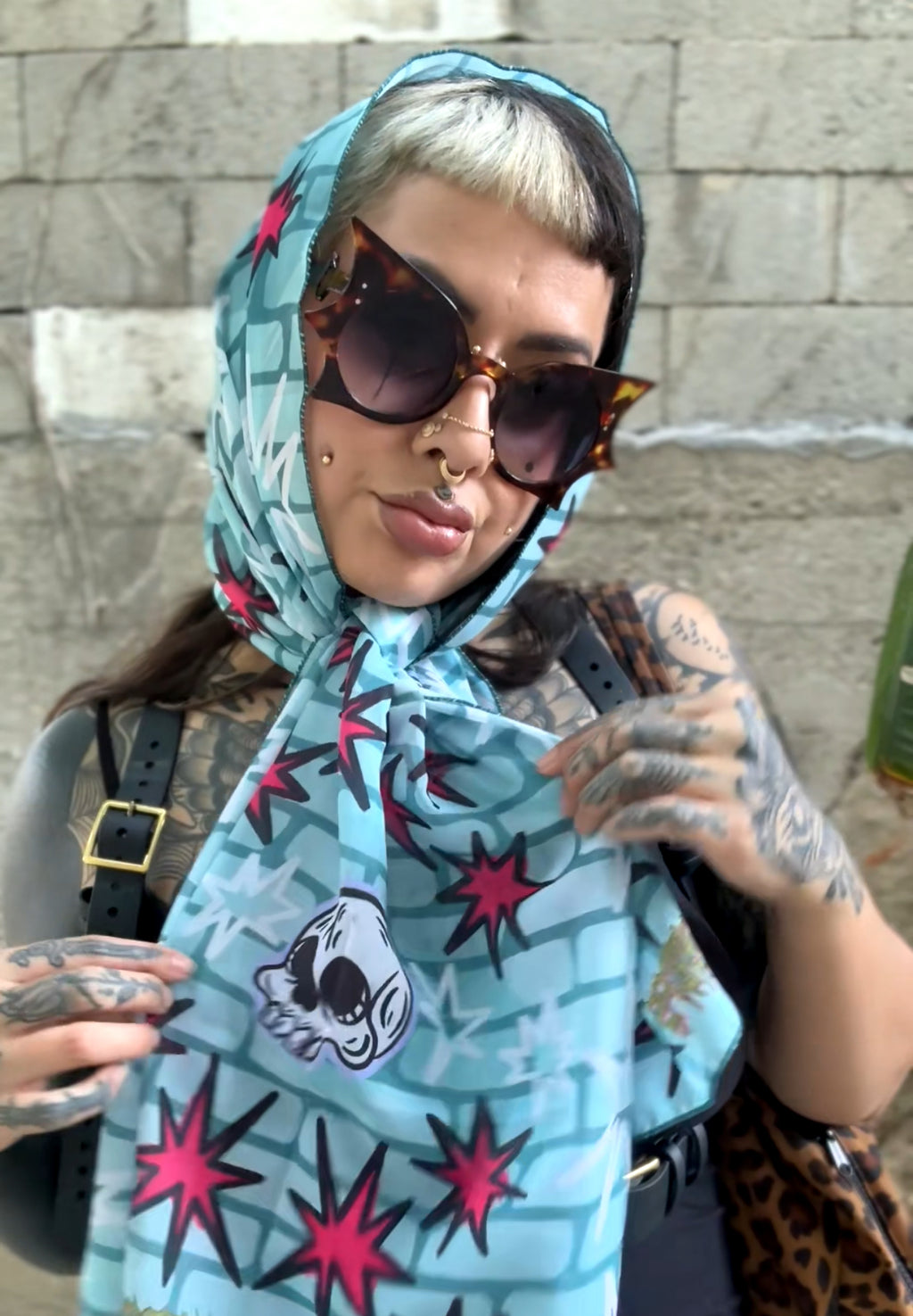 Dreamy Creep Brick Chiffon Scarf