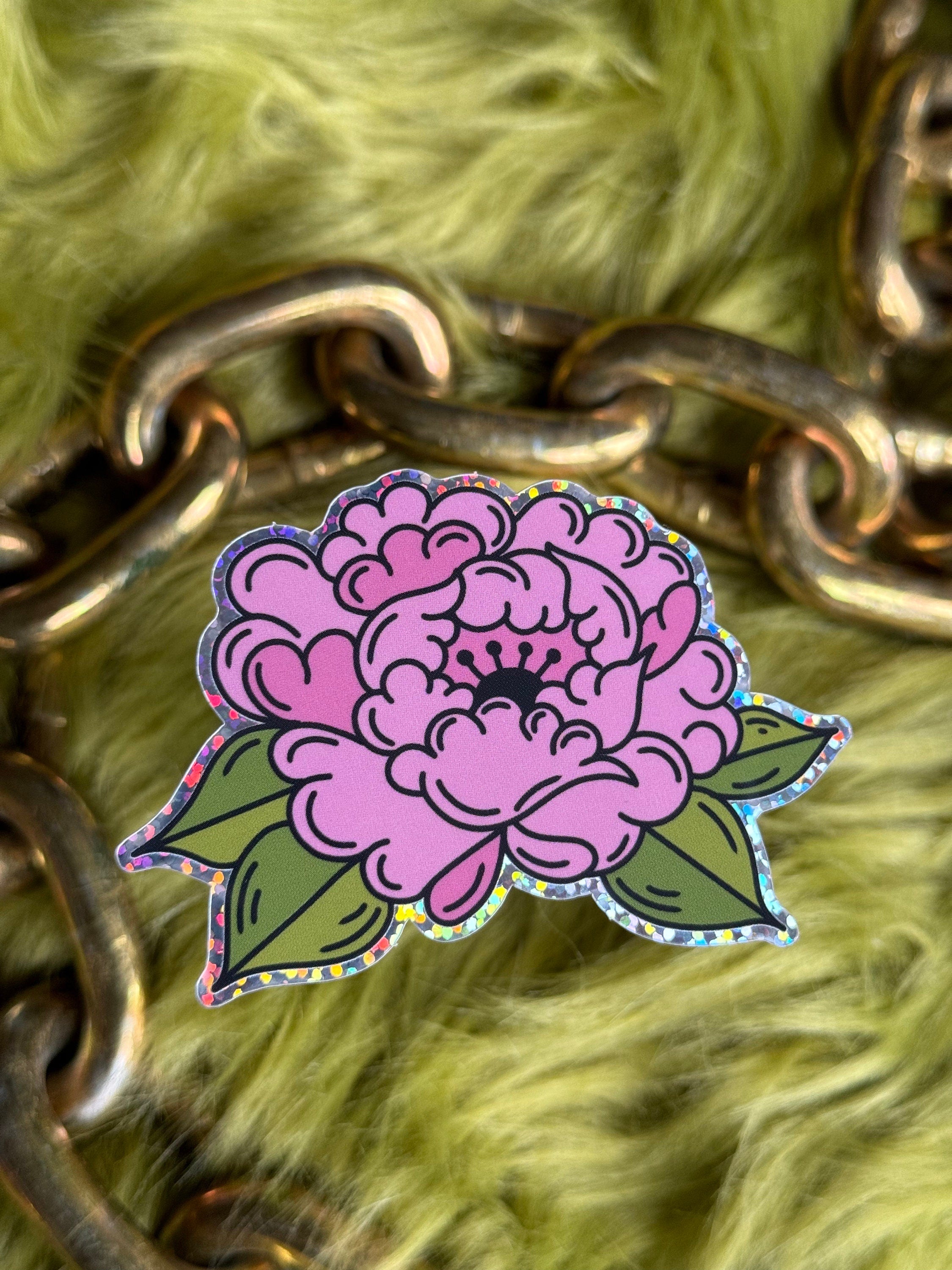 Peonie Tattoo Flash Sticker