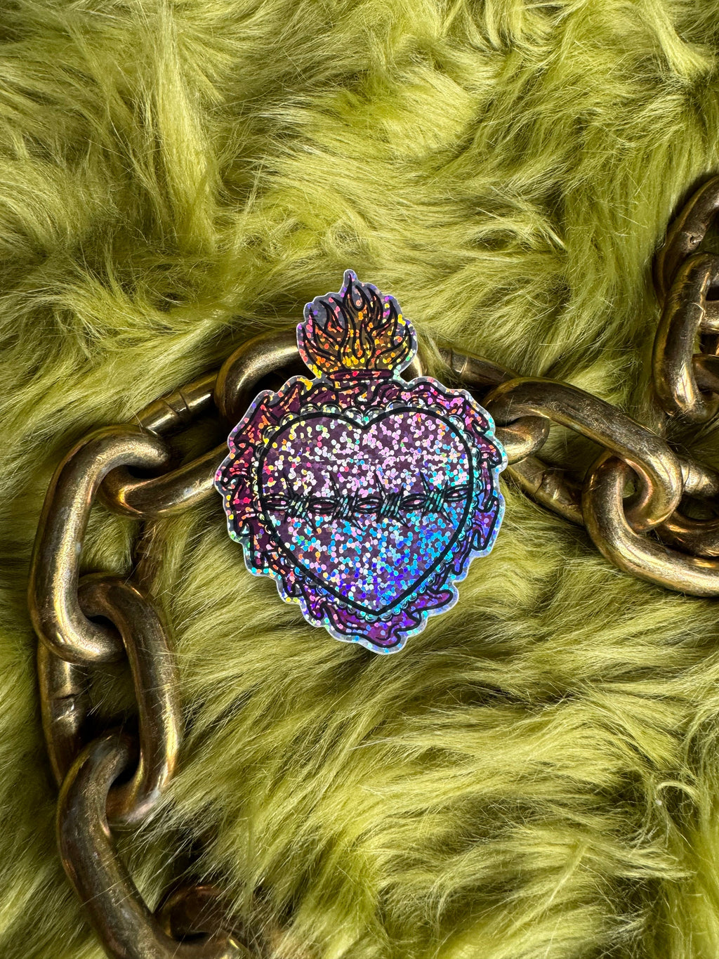 Sacred Barbwire Heart Tattoo Flash Sticker